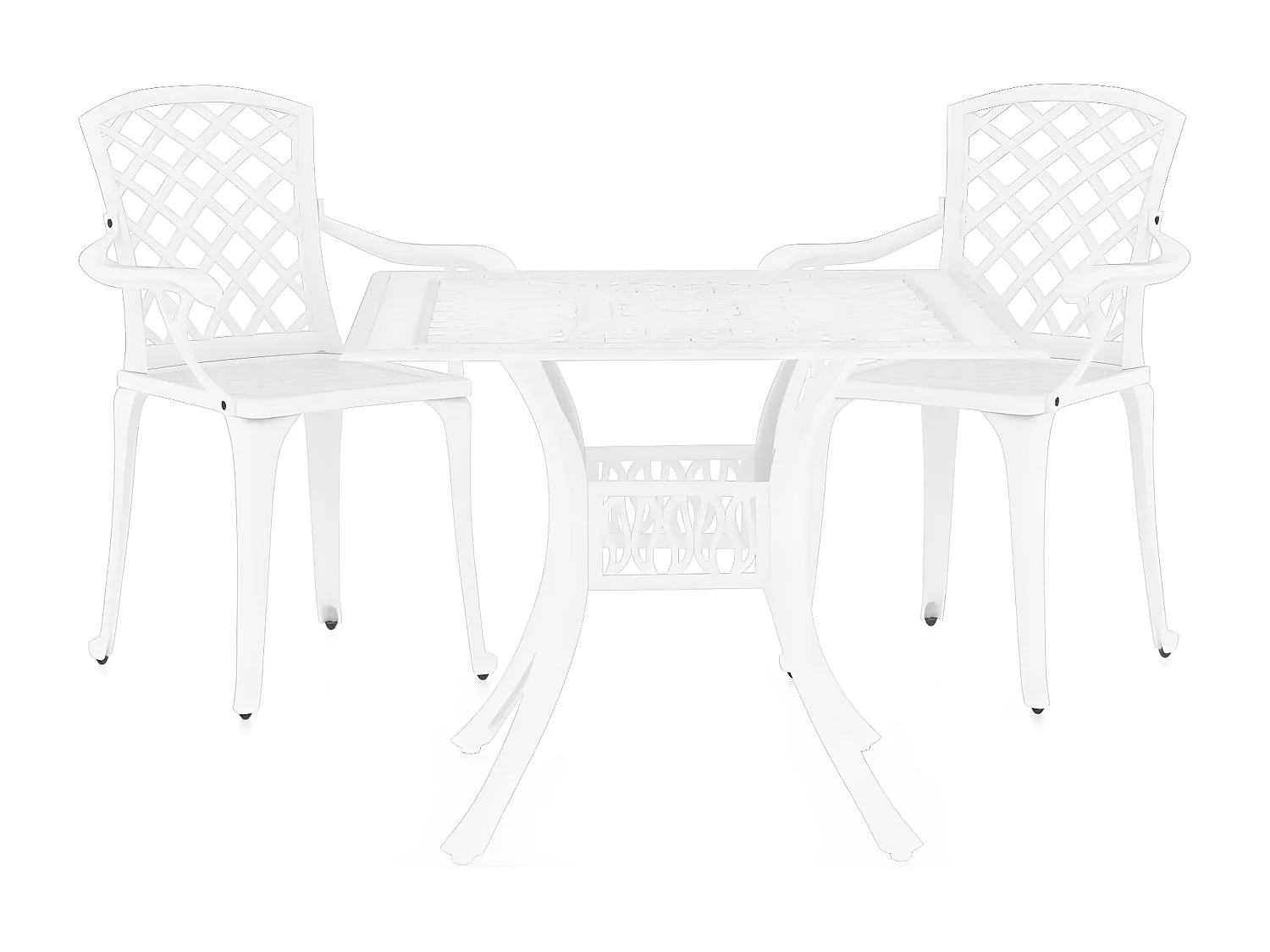 Ensemble de bistro 3 pcs Aluminium coulé Blanc