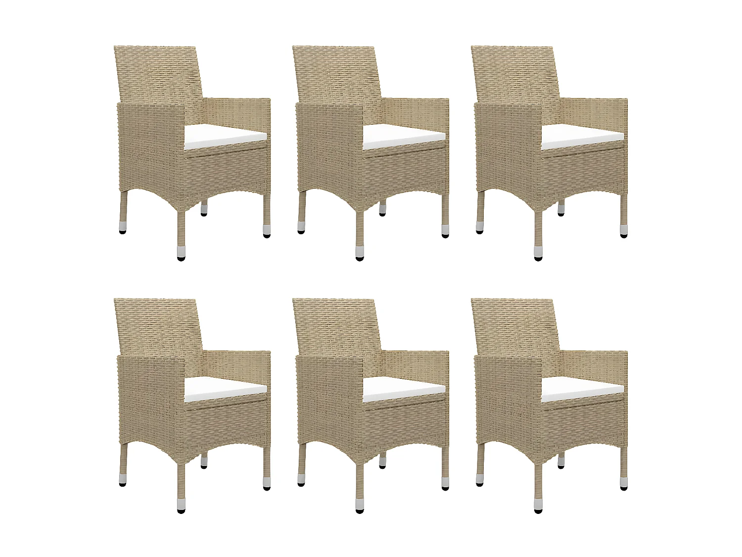 Ensemble de salle à manger de jardin 7 pcs Beige 5