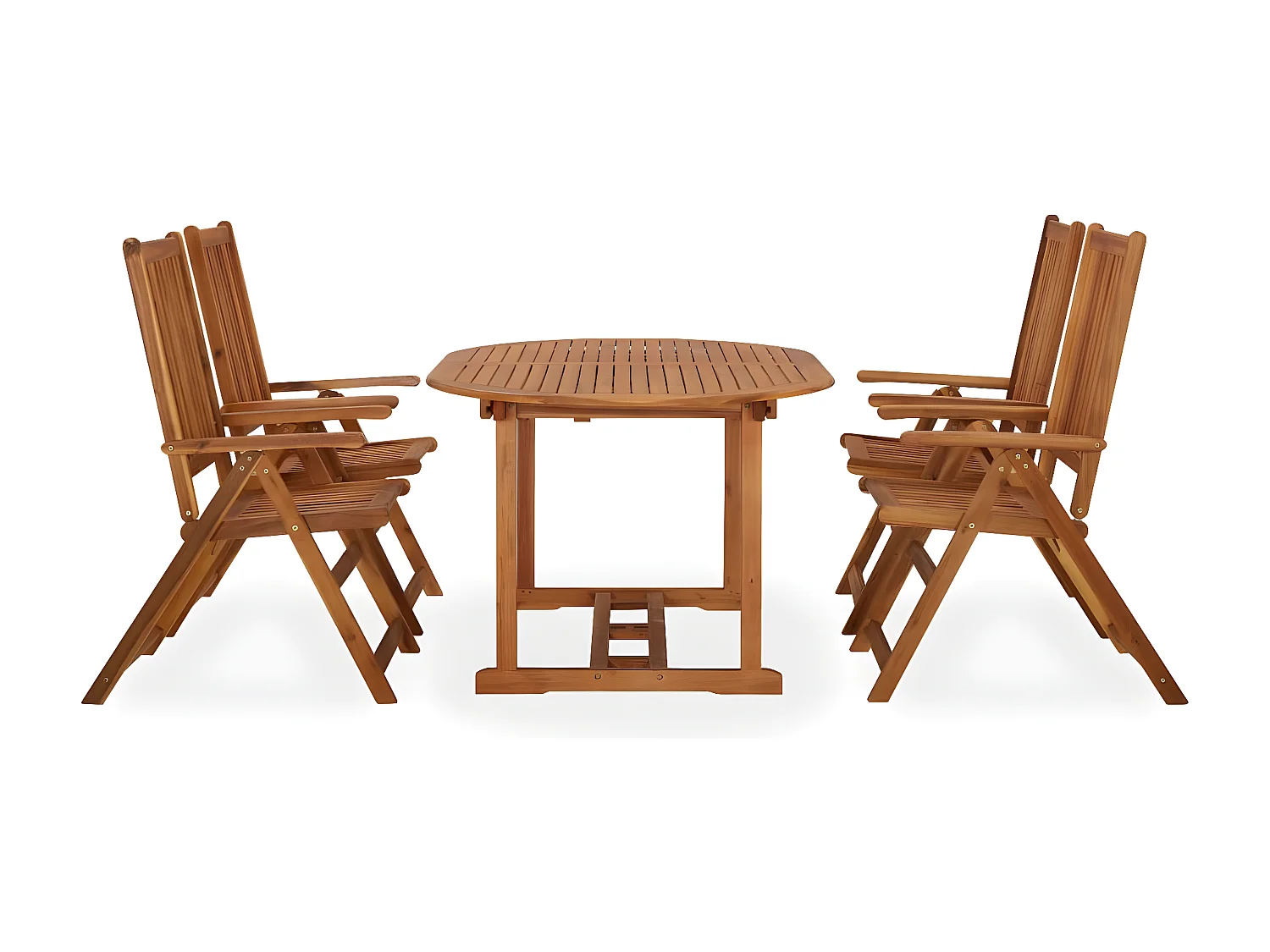 Salon de jardin 5 pcs Bois d'acacia massif 5