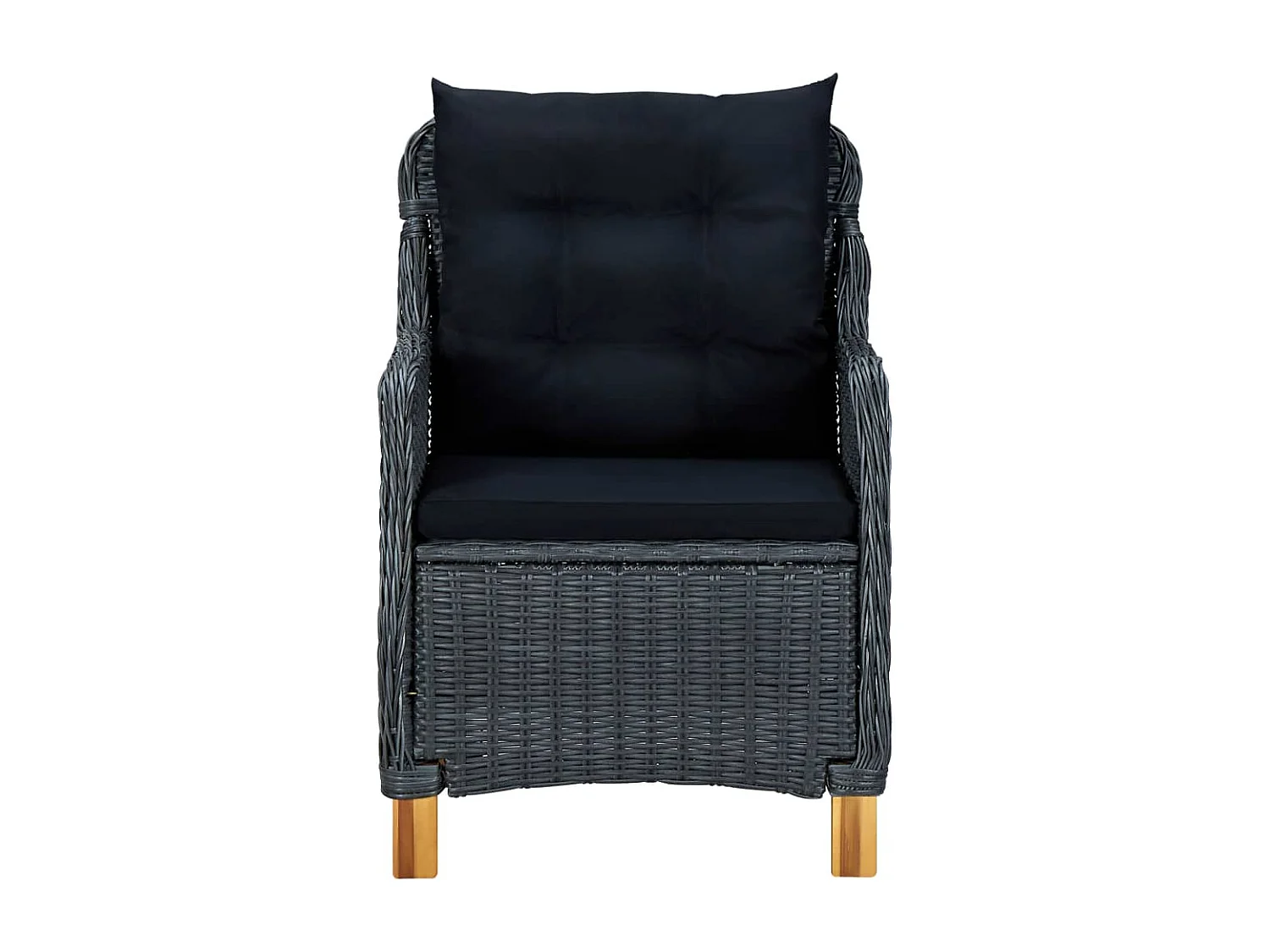 Ensemble de salle à manger de jardin 3 pcs Gris foncé 4