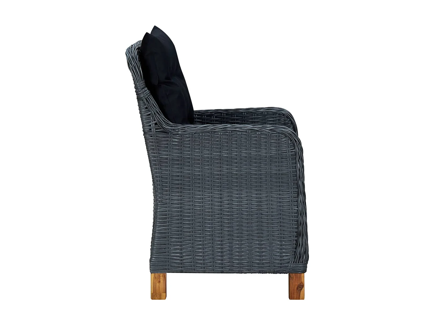 Ensemble de salle à manger de jardin 3 pcs Gris foncé 4