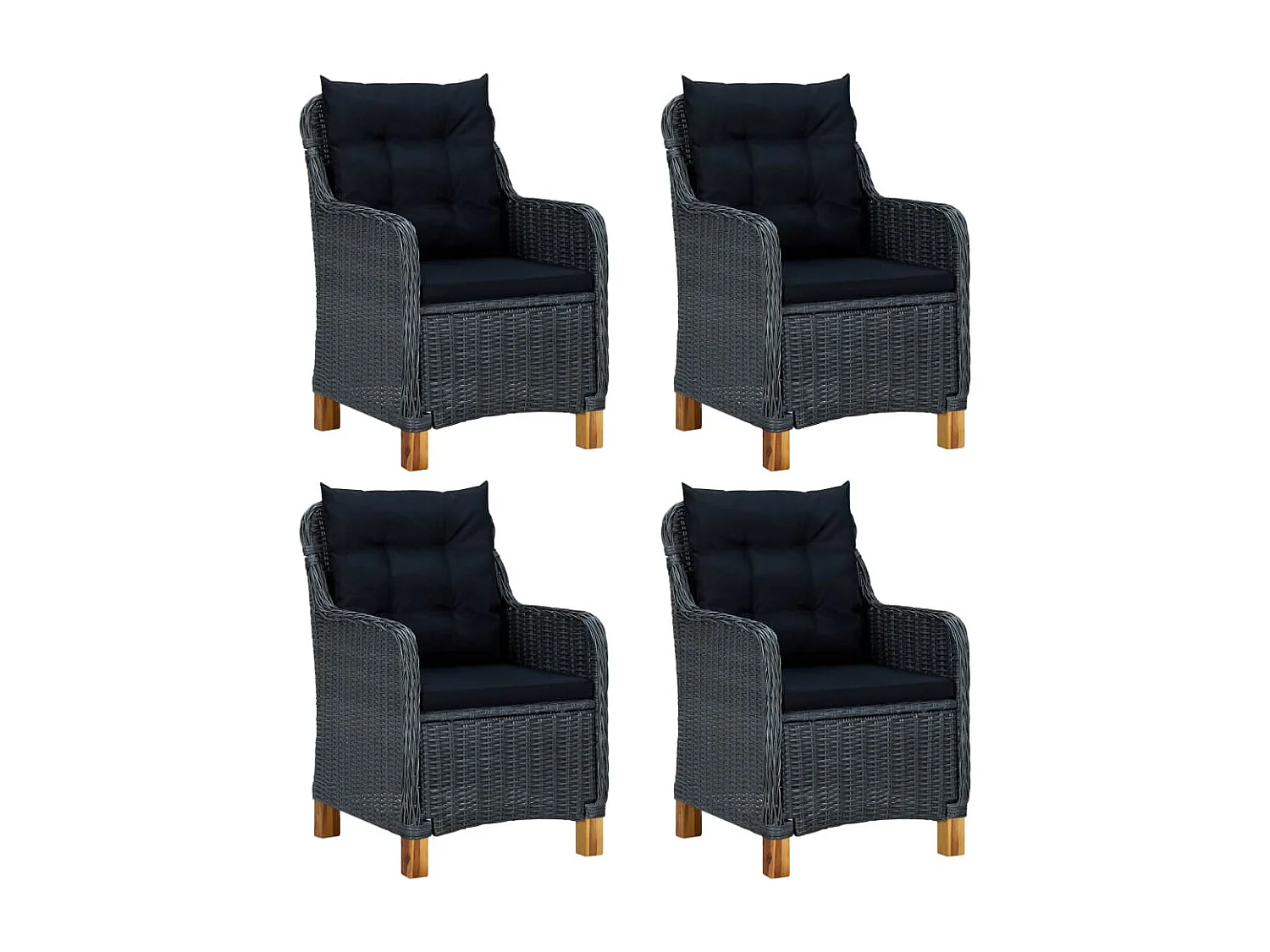 Ensemble de salle à manger de jardin 5 pcs Gris foncé 18