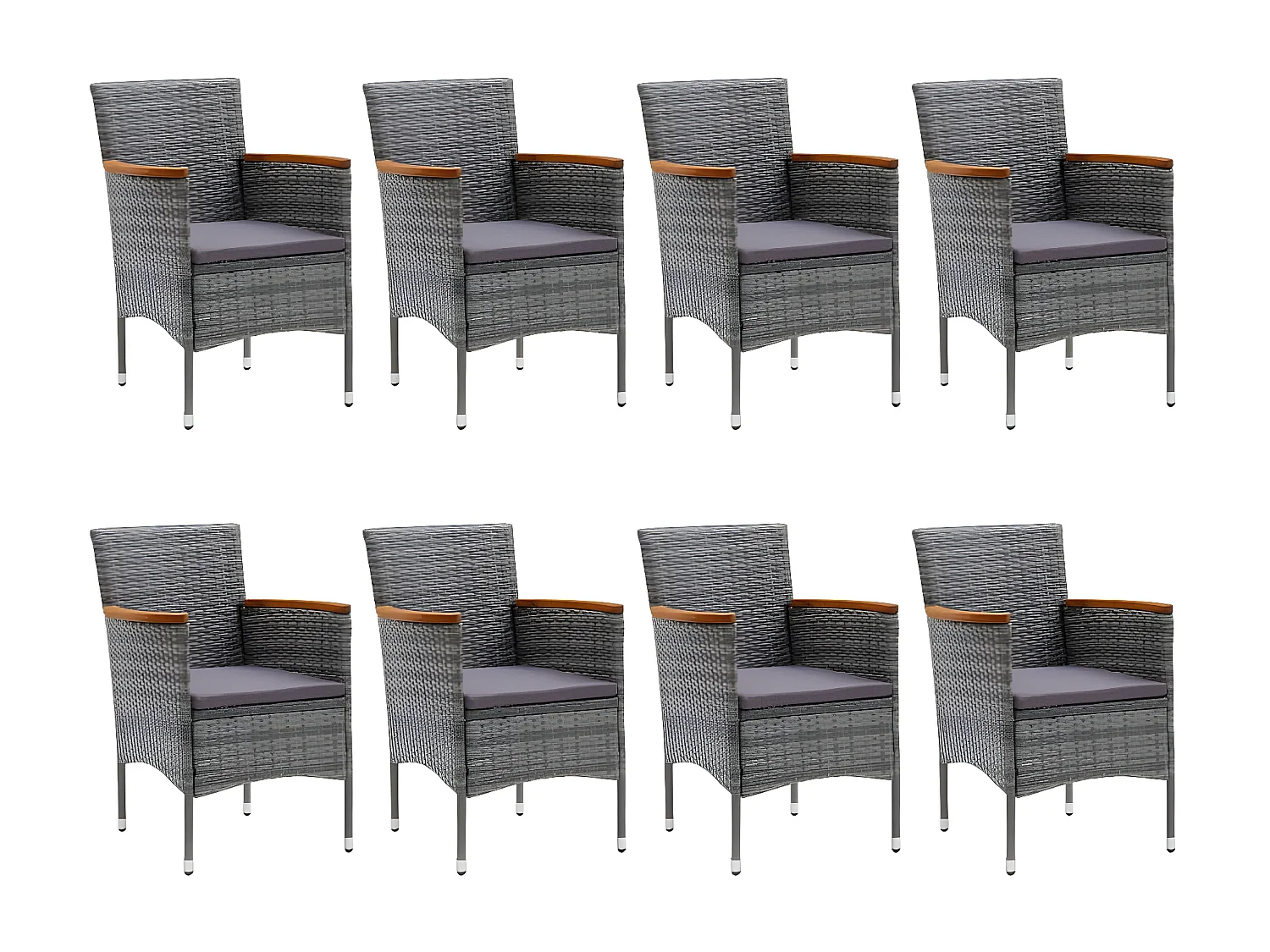 Ensemble de salle à manger de jardin 9 pcs Gris 7