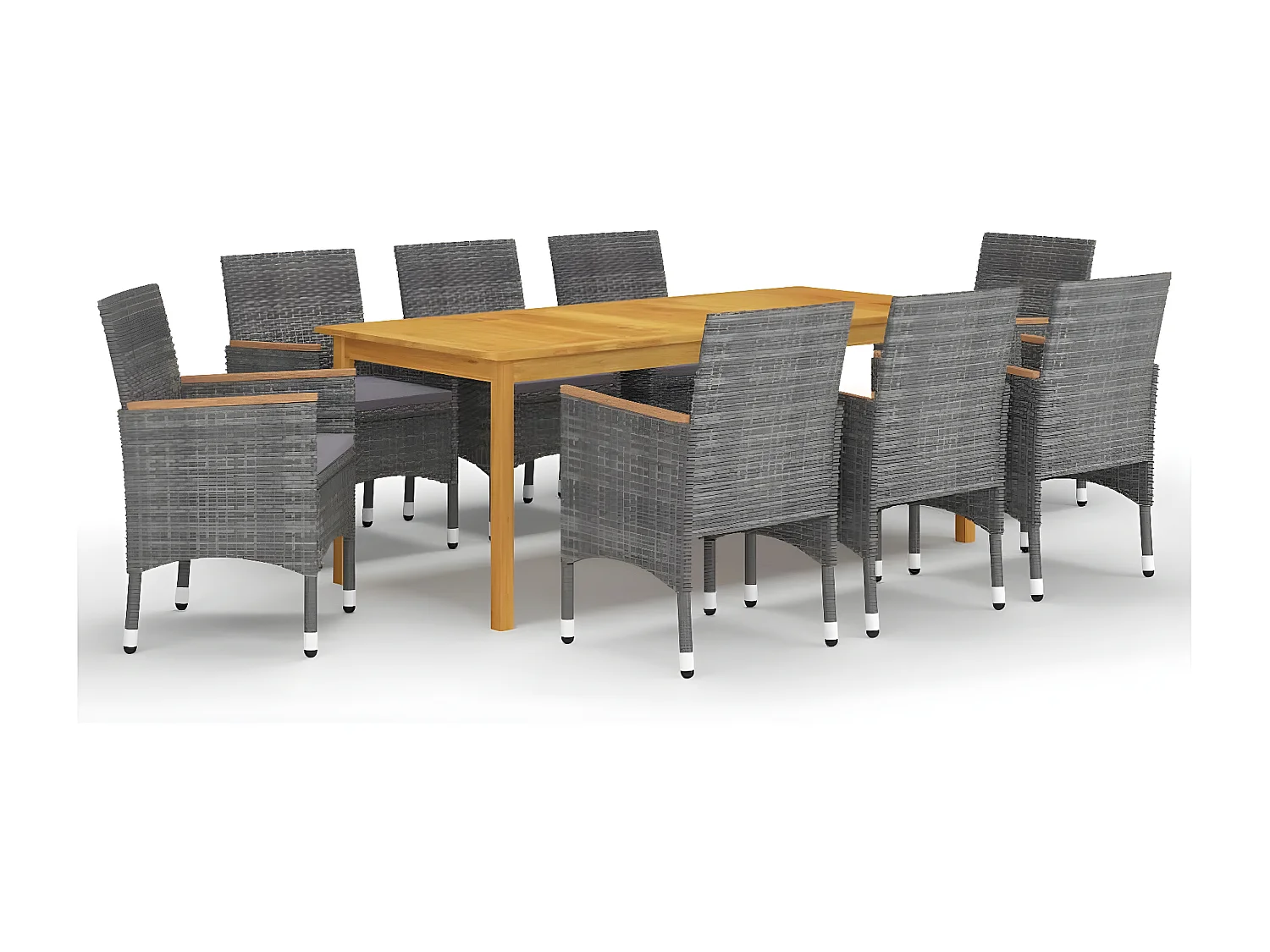 Ensemble de salle à manger de jardin 9 pcs Gris 7