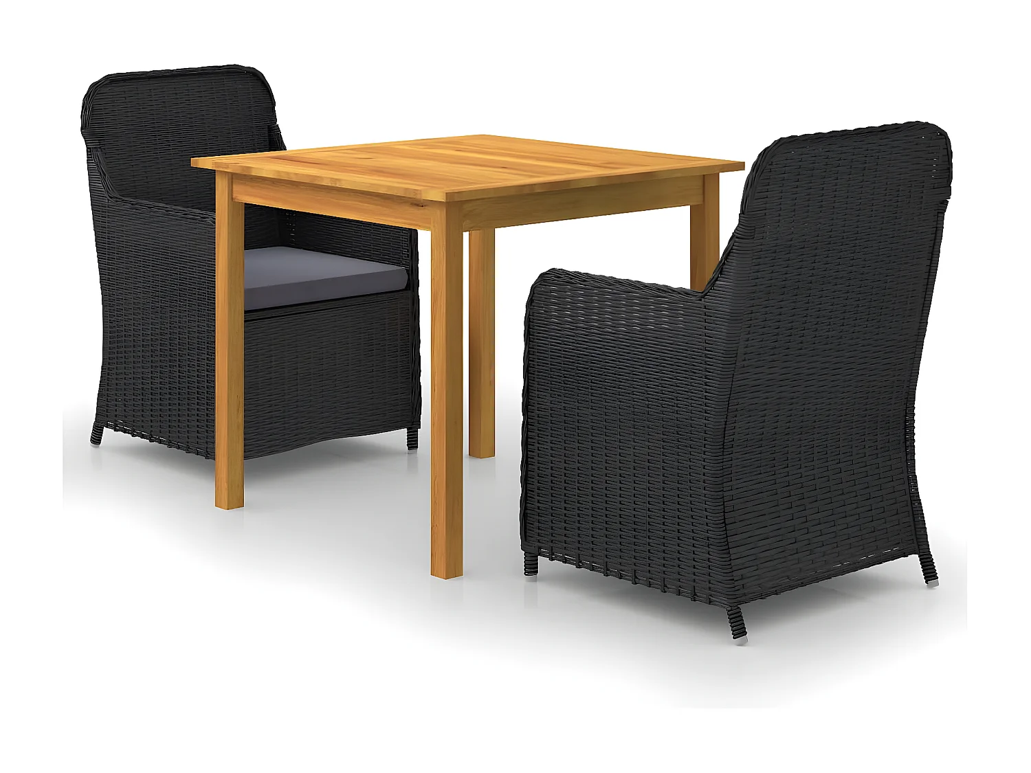 Ensemble de salle à manger de jardin 3 pcs Noir 35