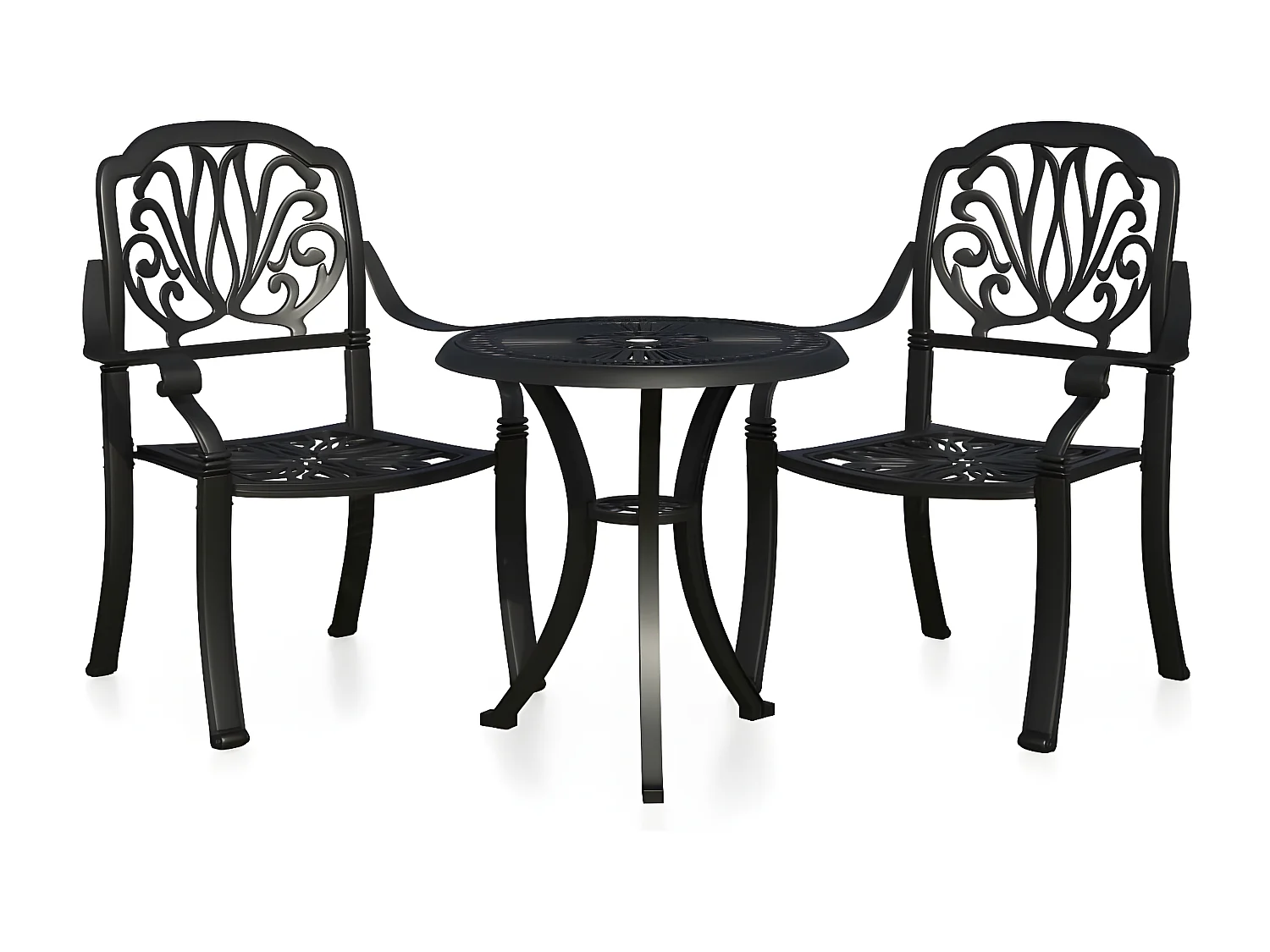 Ensemble de bistro 3 pcs Aluminium coulé Noir 9