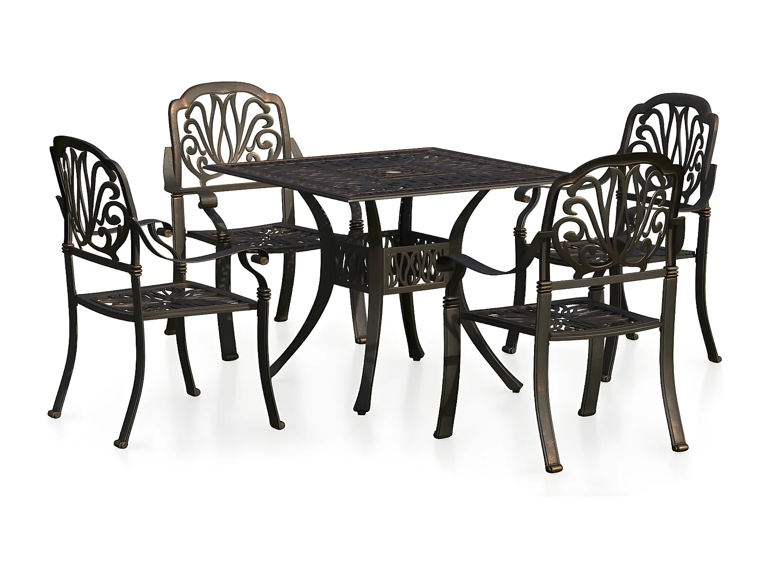 Ensemble de bistro 5 pcs Aluminium coulé Bronze 3