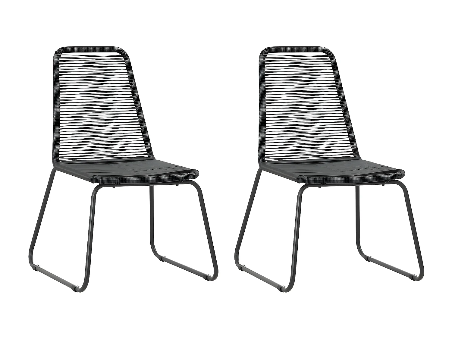 Salon de jardin 3 pcs Rotin PVC Noir 3