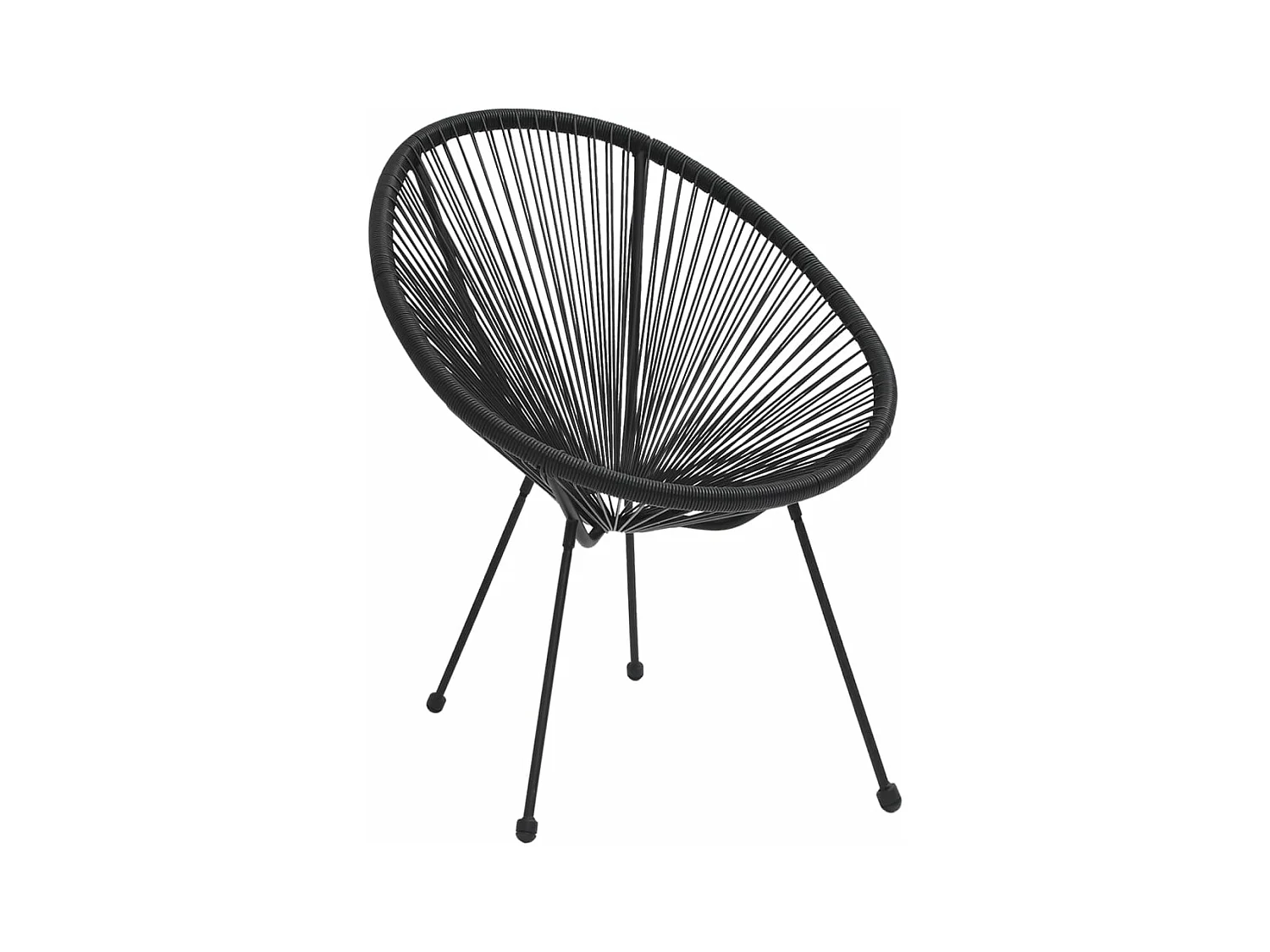 Ensemble à dîner d'extérieur 5 pcs Rotin PVC Noir