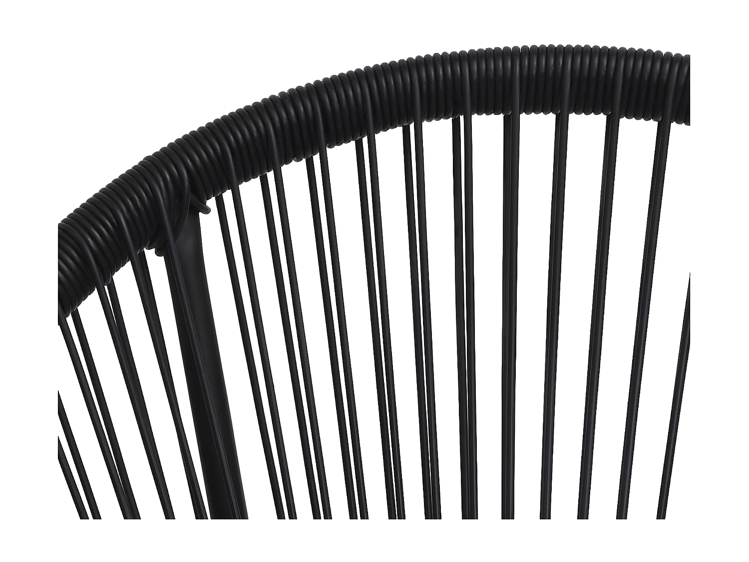 Ensemble à dîner d'extérieur 5 pcs Rotin PVC Noir