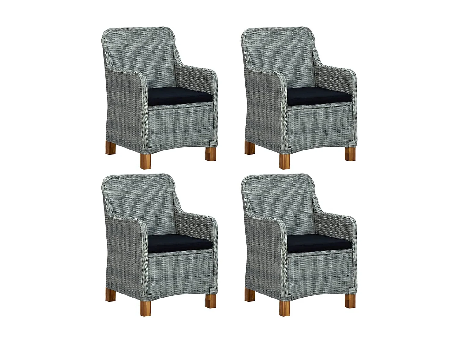 Ensemble de salle à manger de jardin 5 pcs Gris clair 6