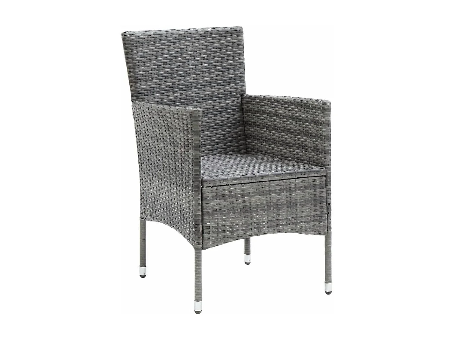 Mobilier à dîner de jardin et coussins 7pcs Résine tressée Gris
