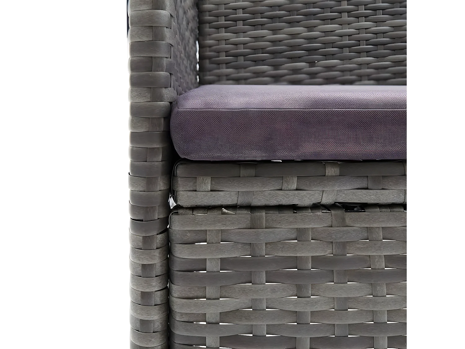 Mobilier à dîner de jardin et coussins 7pcs Résine tressée Gris