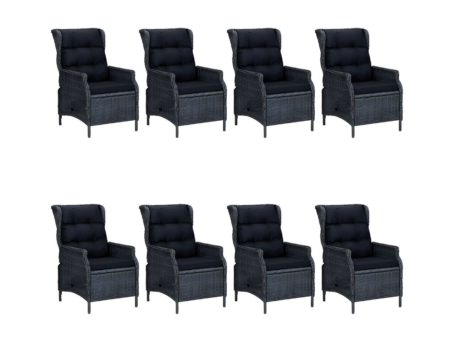 Ensemble de salle à manger de jardin 9 pcs Gris foncé 4