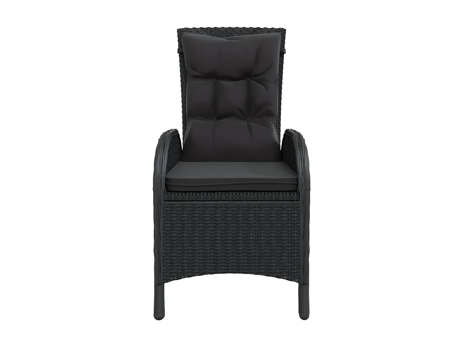 Mobilier de bistro de jardin 3 pcs Résine tressée Noir
