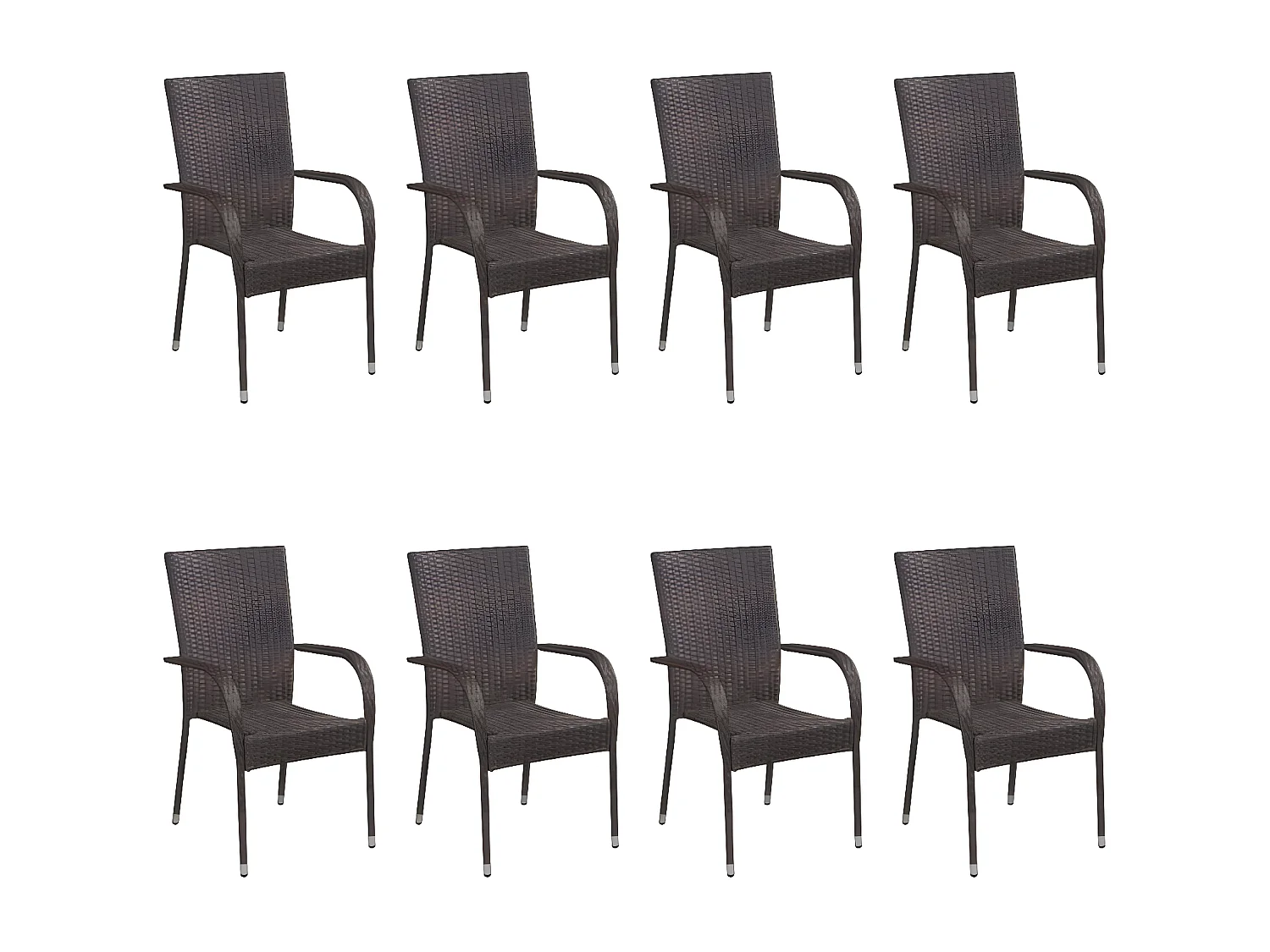 Ensemble de salle à manger de jardin 9 pcs Marron 9