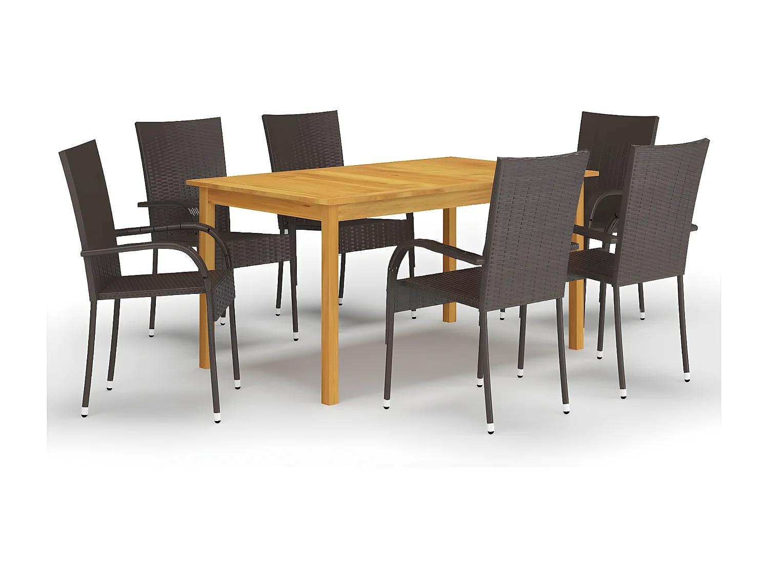 Ensemble de salle à manger de jardin 7 pcs Marron 16