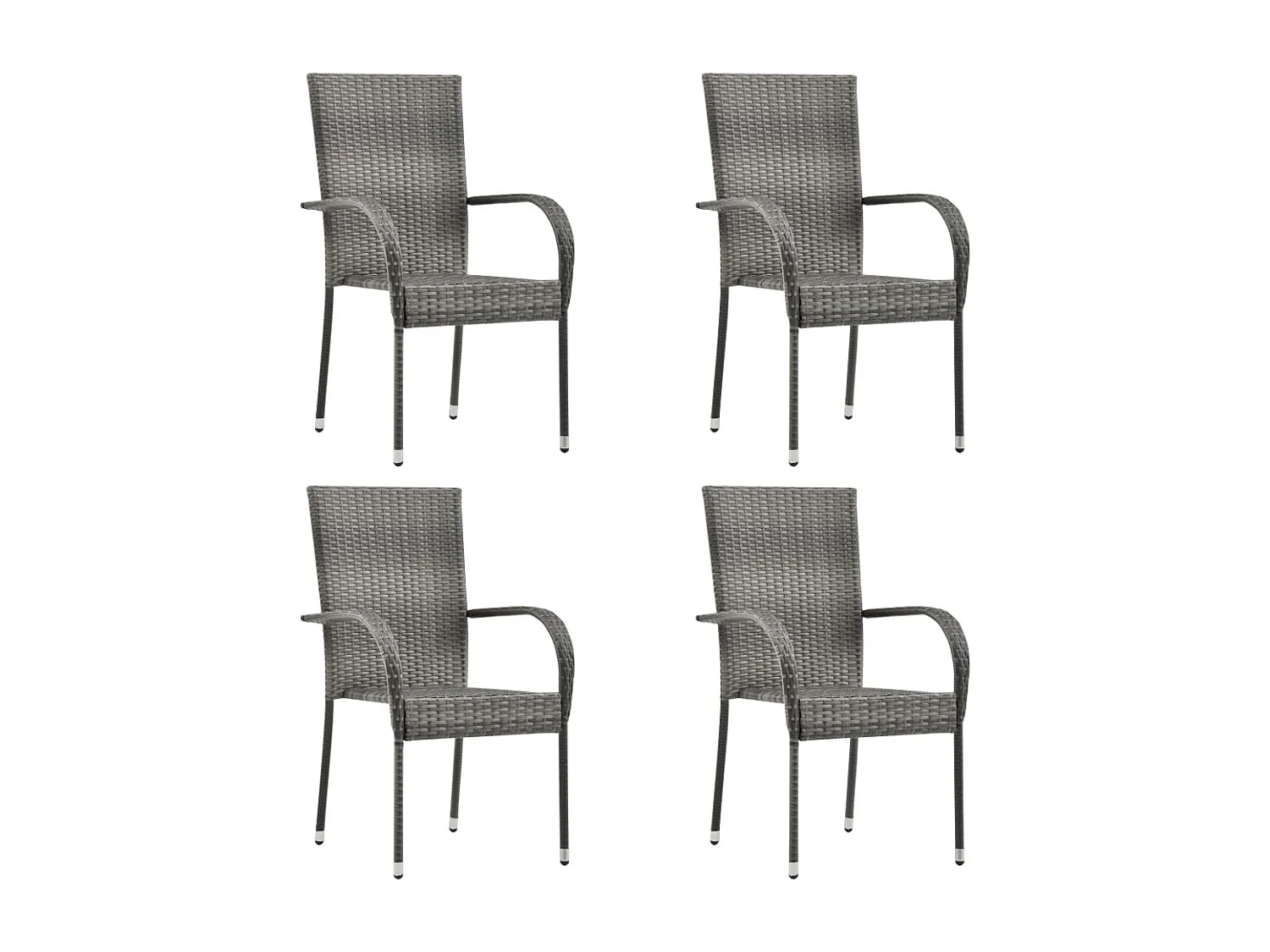 Ensemble de salle à manger de jardin 5 pcs Gris 36