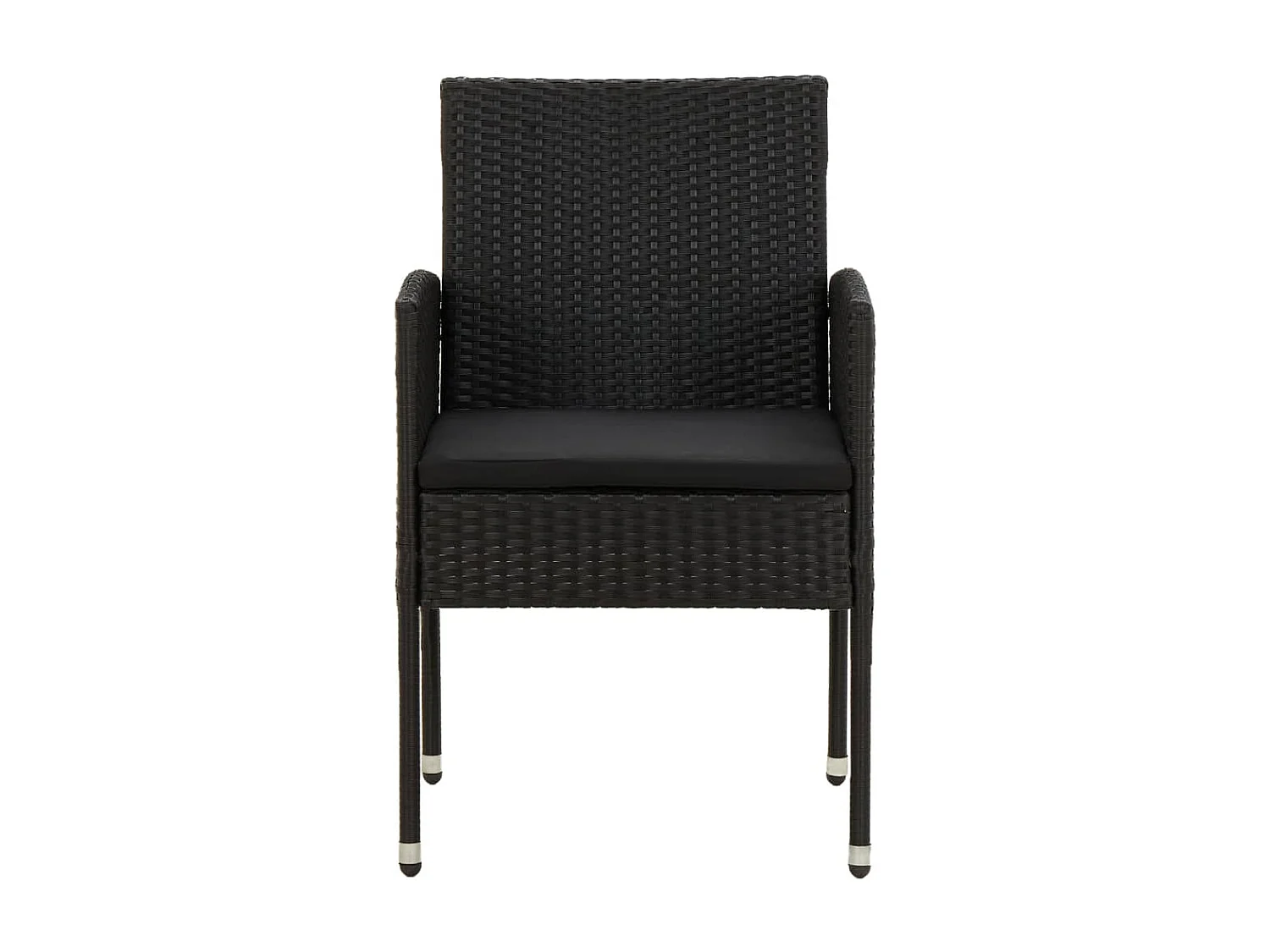 Mobilier à dîner d'extérieur 3 pcs Résine tressée Noir