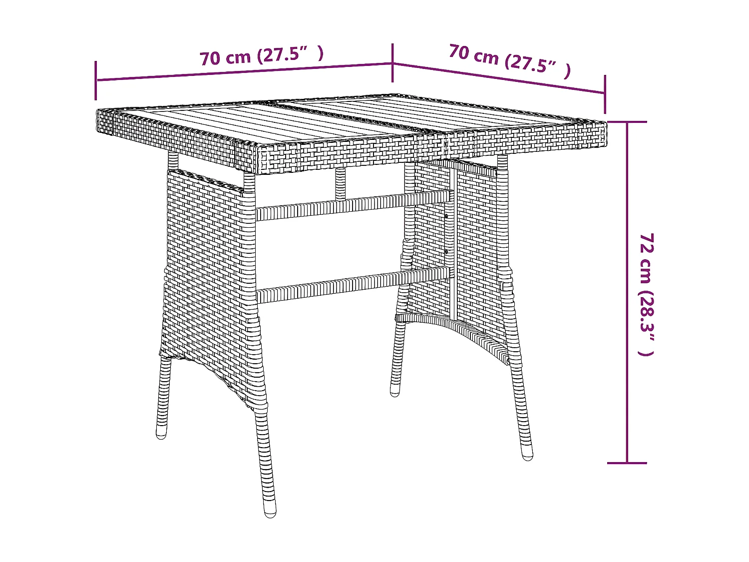 Mobilier à dîner d'extérieur 3 pcs Résine tressée Noir