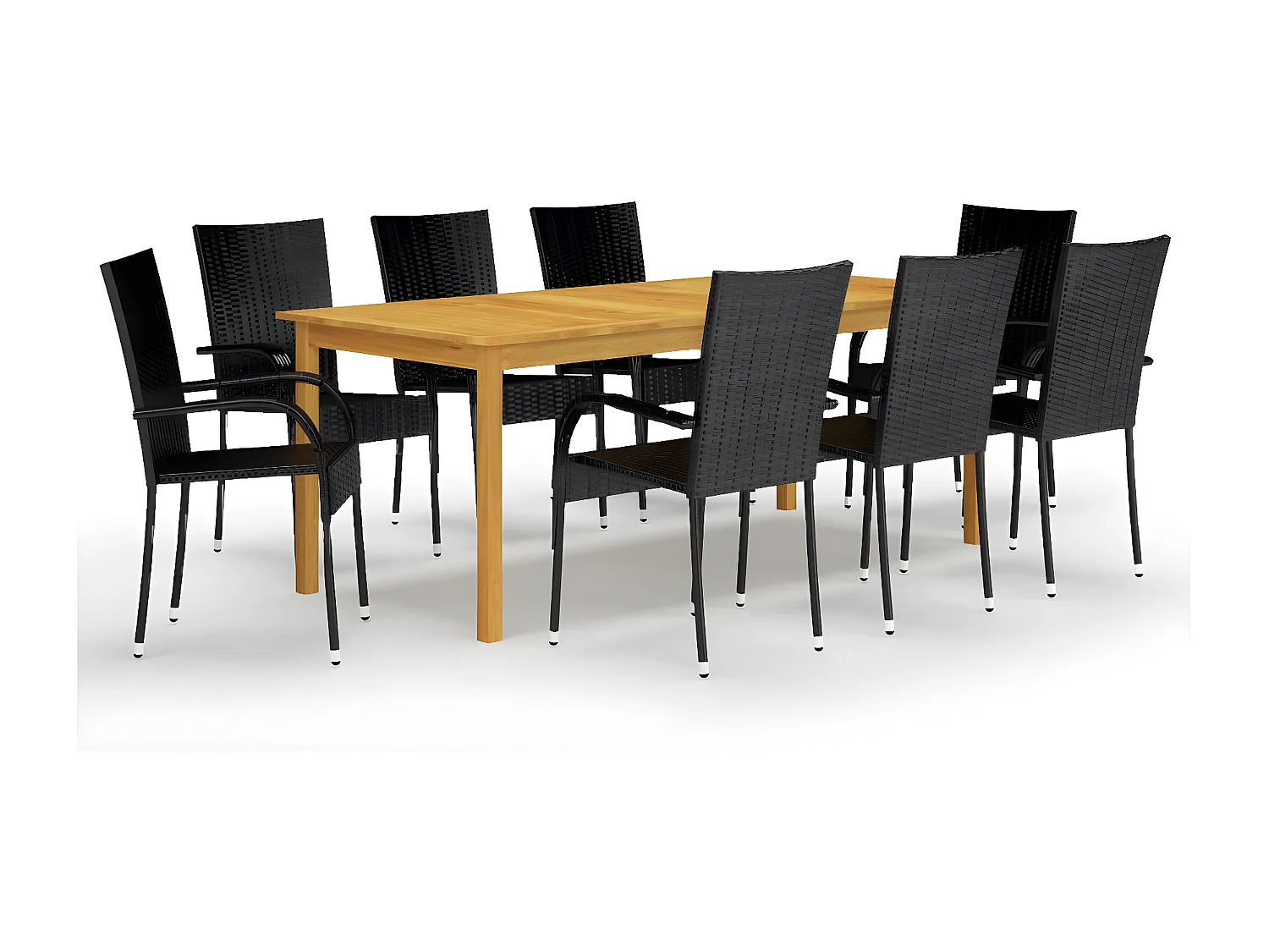 Ensemble de salle à manger de jardin 9 pcs Noir 26