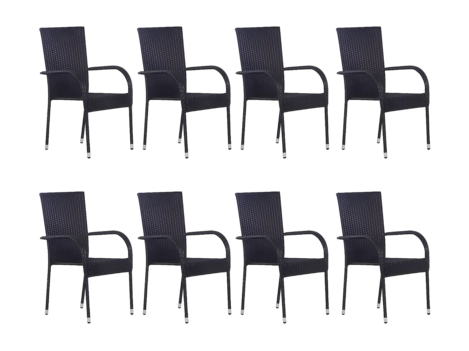 Ensemble de salle à manger de jardin 9 pcs Noir 26