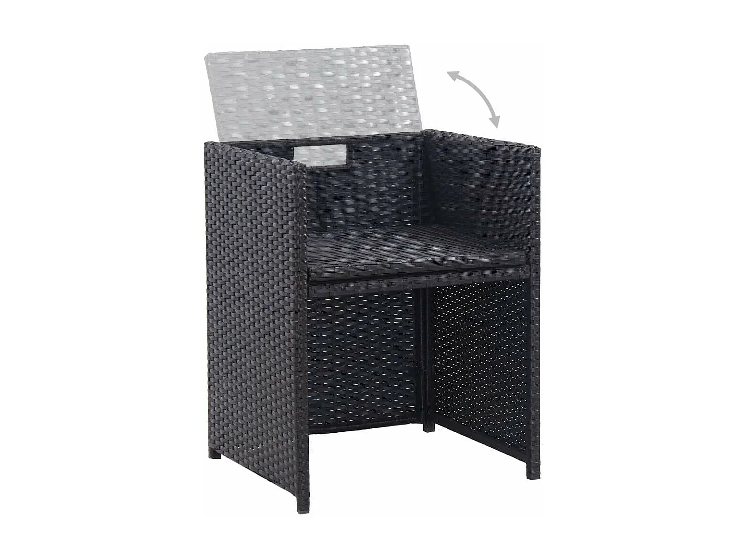 Salon de jardin 17 pcs avec coussins Résine tressée Noir 2