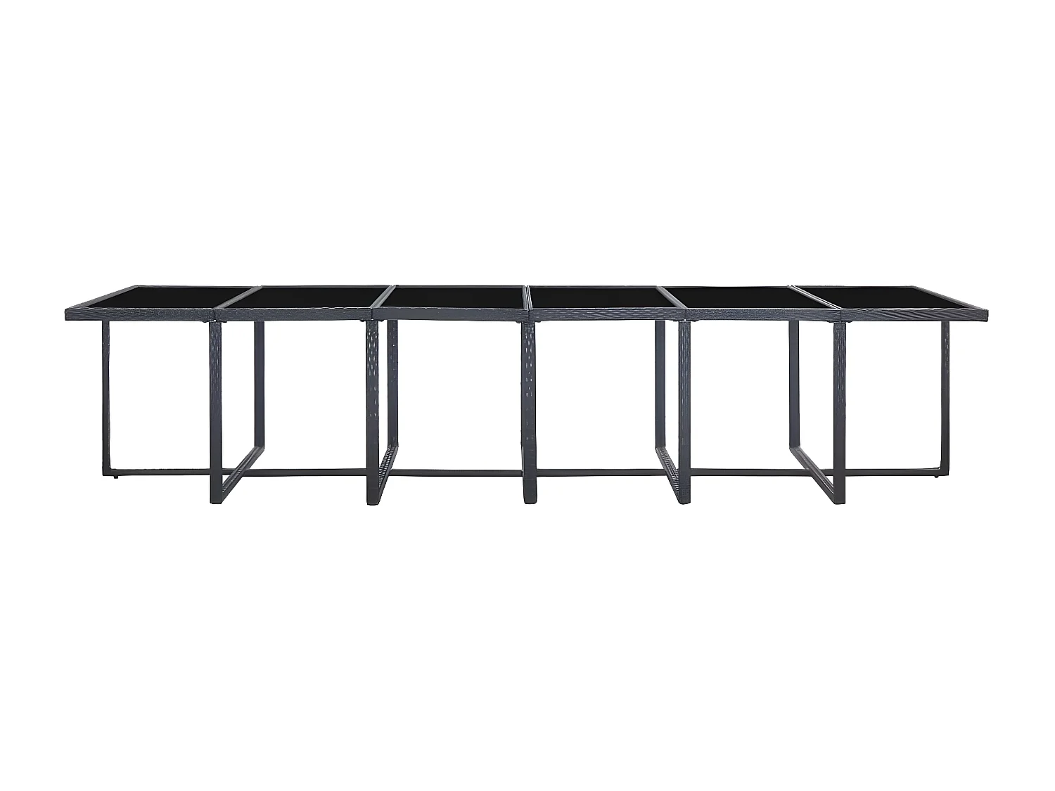 Salon de jardin 17 pcs avec coussins Résine tressée Noir 2