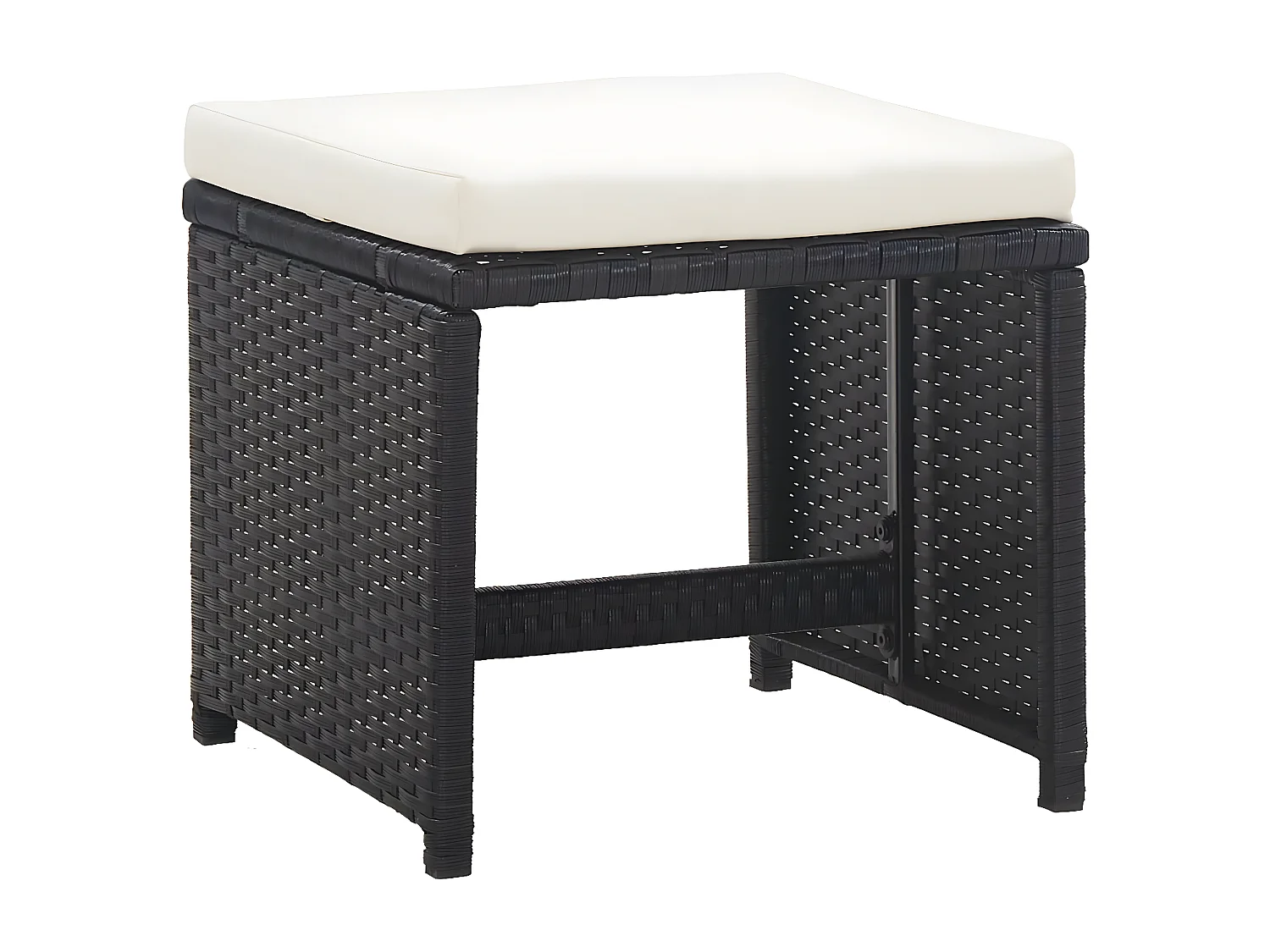 Salon de jardin 17 pcs avec coussins Résine tressée Noir 2