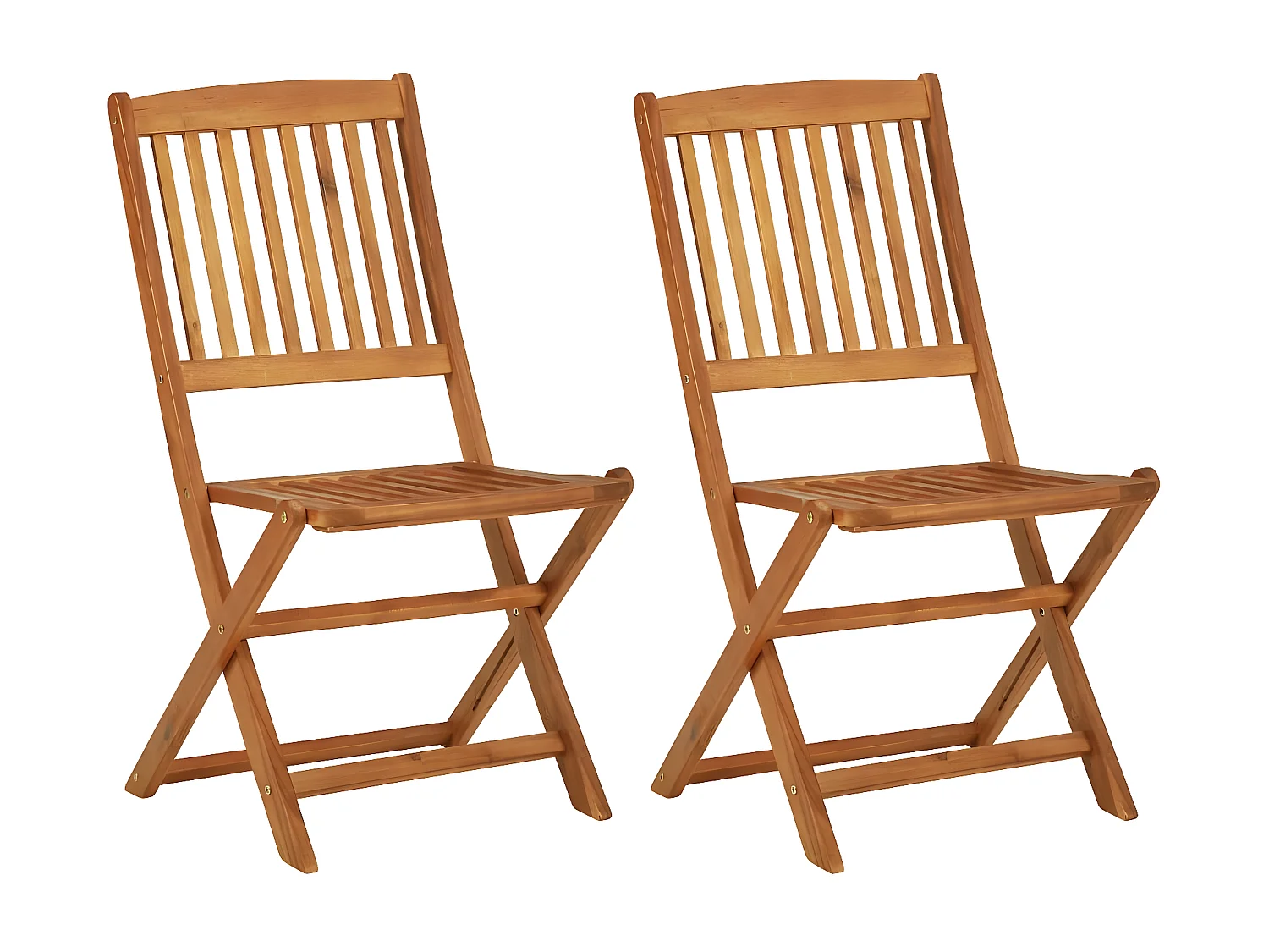 Mobilier à dîner de jardin pliable 3 pcs Bois d'acacia solide 7