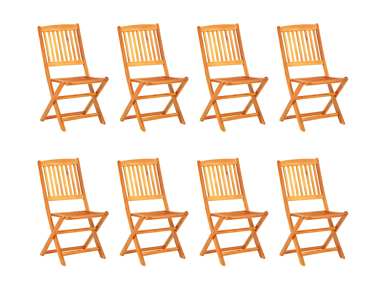 Mobilier à dîner de jardin pliable 9 pcs Bois d'acacia solide