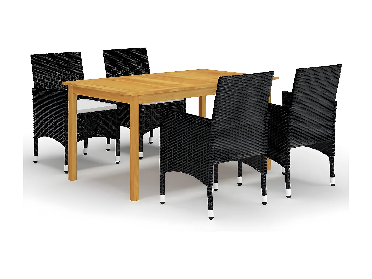 Ensemble de salle à manger de jardin 5 pcs Noir 76