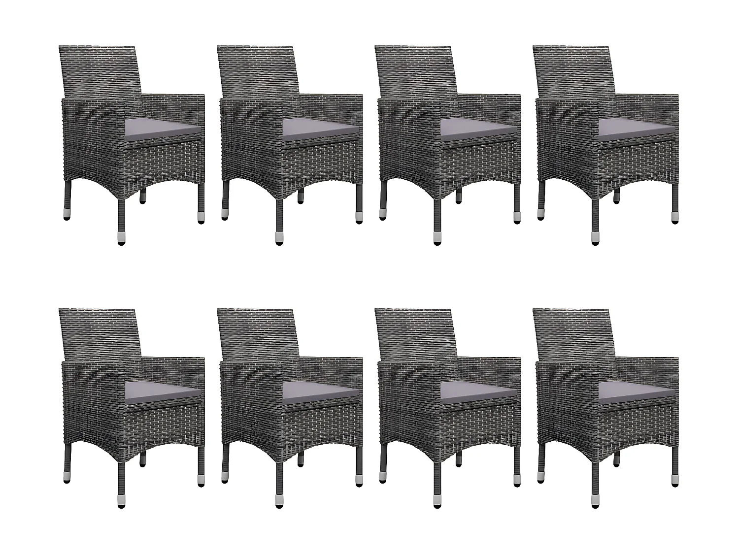 Ensemble de salle à manger de jardin 9 pcs Gris 8