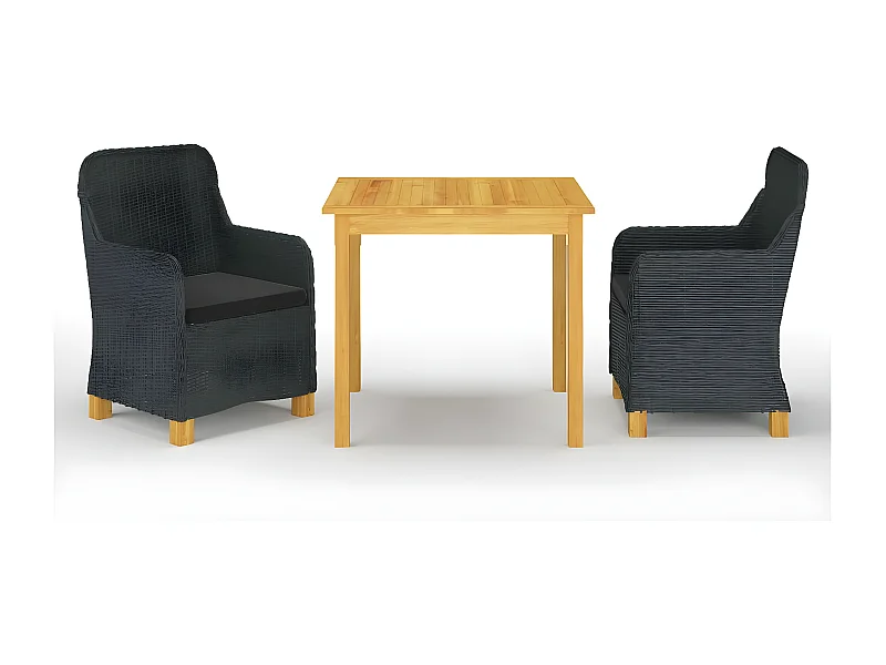 Ensemble de salle à manger de jardin 3 pcs Gris foncé 3