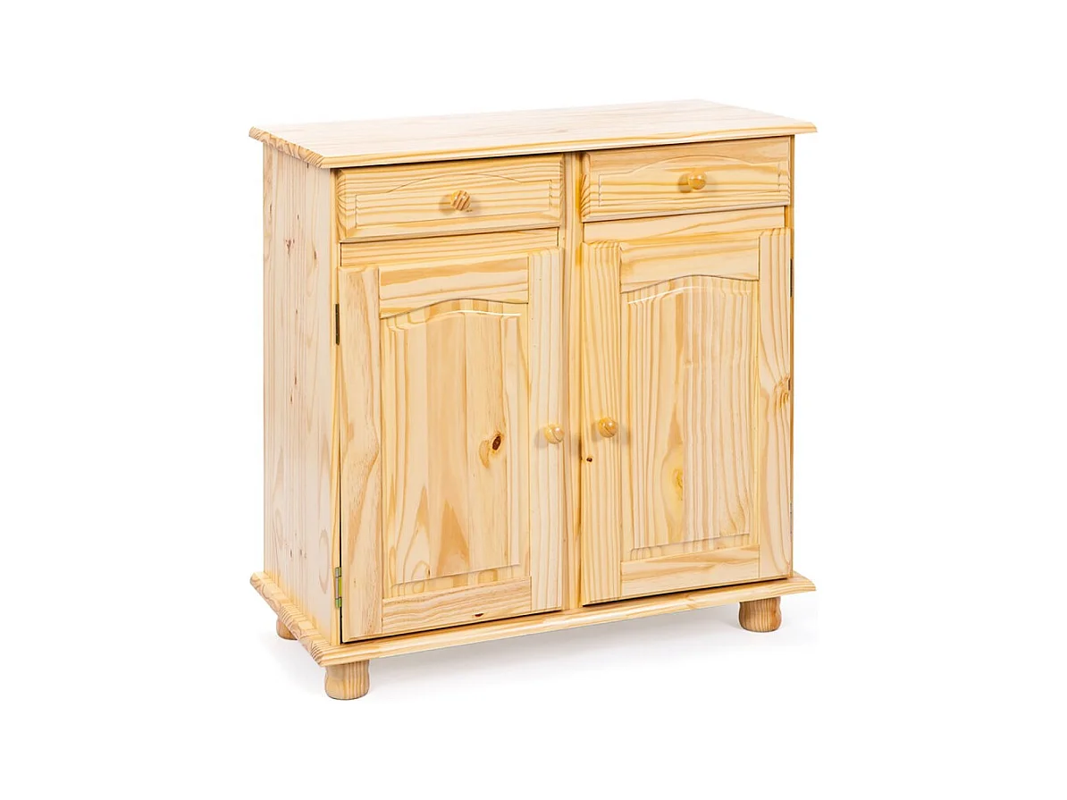 Ladekast 2 deuren 2 laden massief grenen Vencia 88 cm