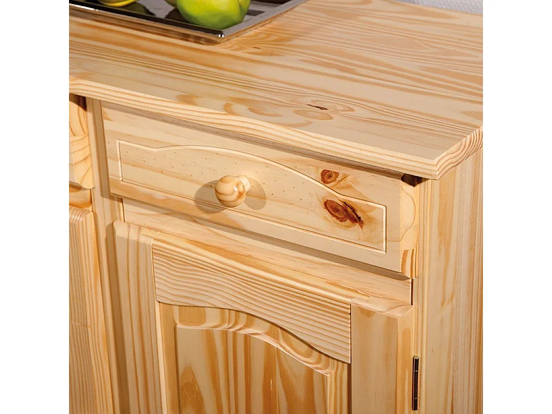 Bahut Bois 2 Portes 2 Tiroirs "Alienor" 88cm Naturel