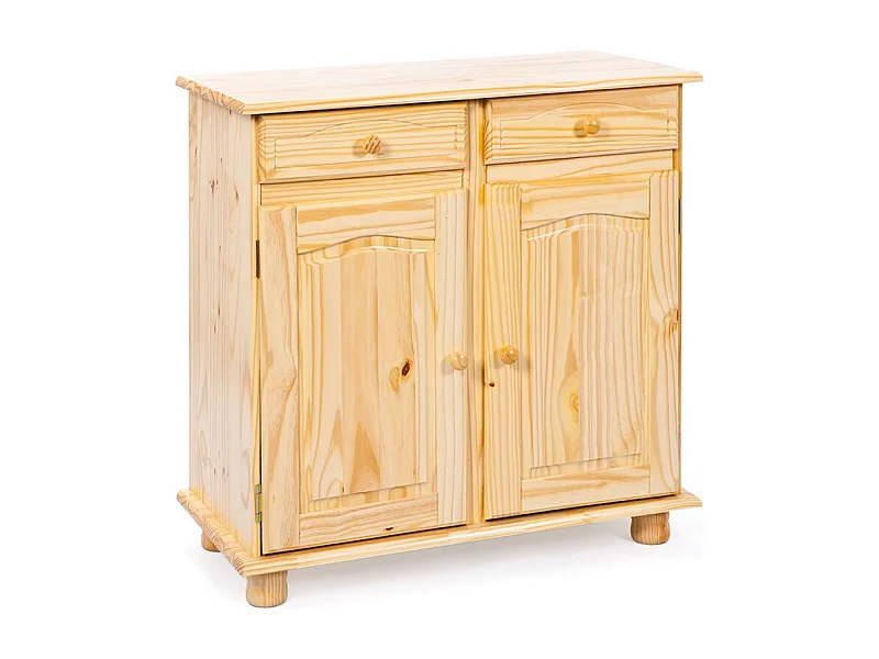 Bahut Bois 2 Portes 2 Tiroirs "Alienor" 88cm Naturel