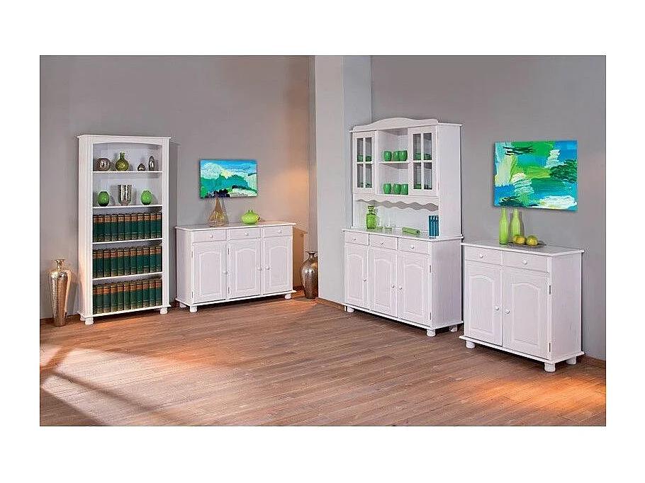 Bahut 2 Portes & 2 Tiroirs Bois "Alienor" 88cm Blanc