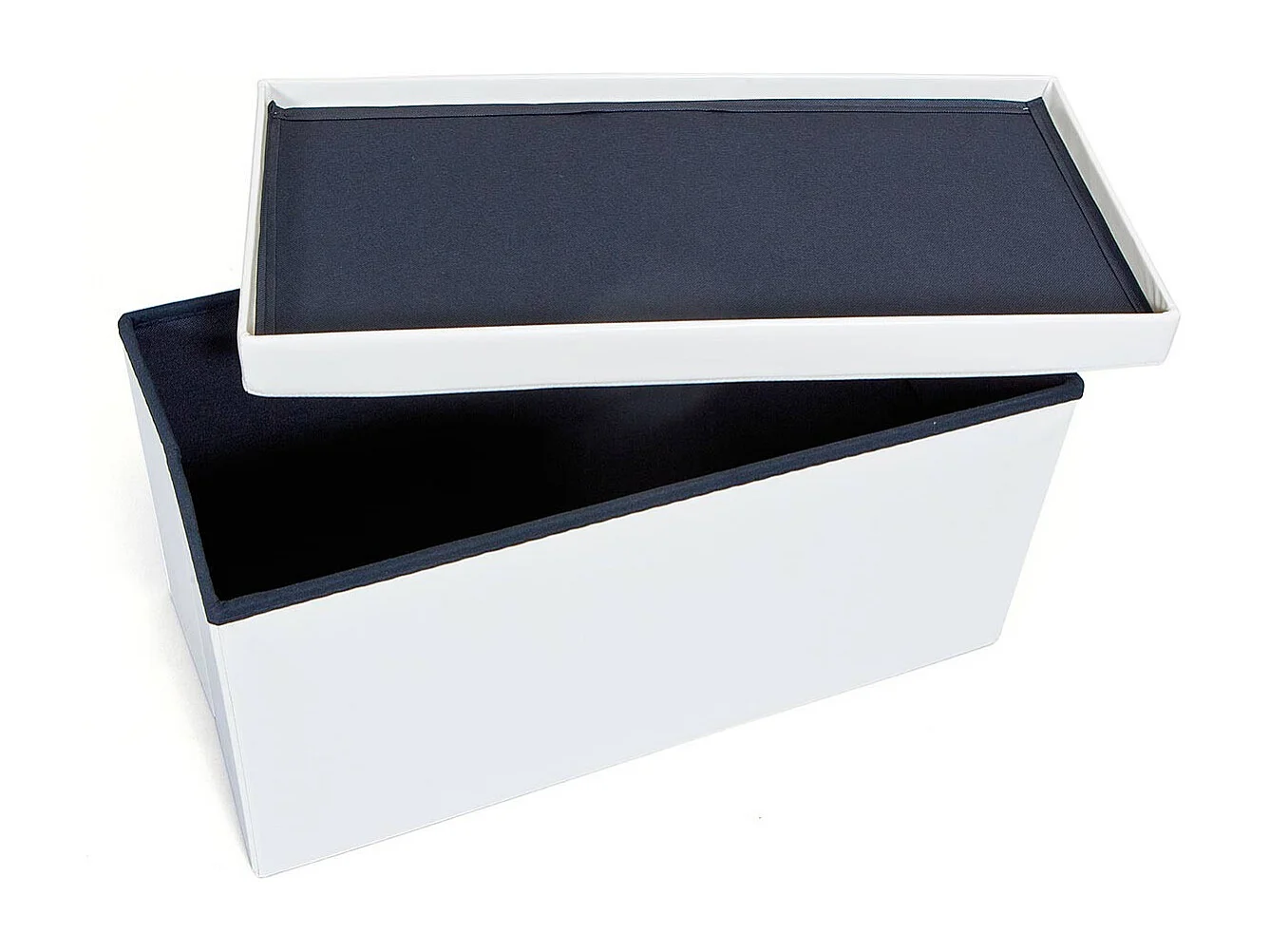 Pouf Coffre Pliable "Basics" 76cm Blanc