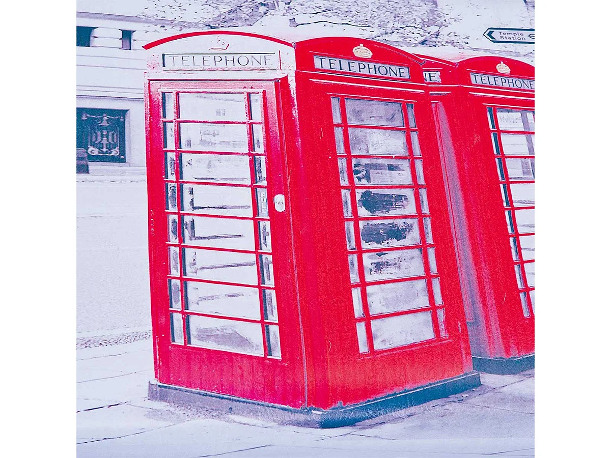 Boîte de Rangement Pliable "London" 76cm Blanc & Rouge