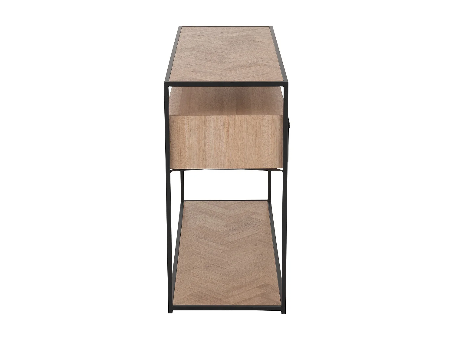 Console 2 Tiroirs "Miraza" 120cm Naturel & Noir