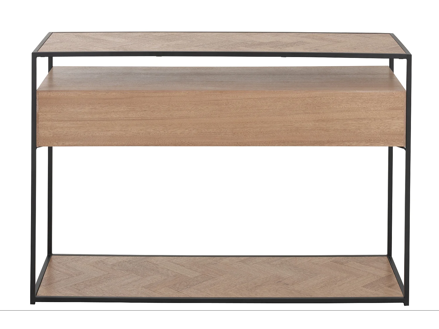 Consola Billy en zigzag de madera clara 2 cajones L 120 cm