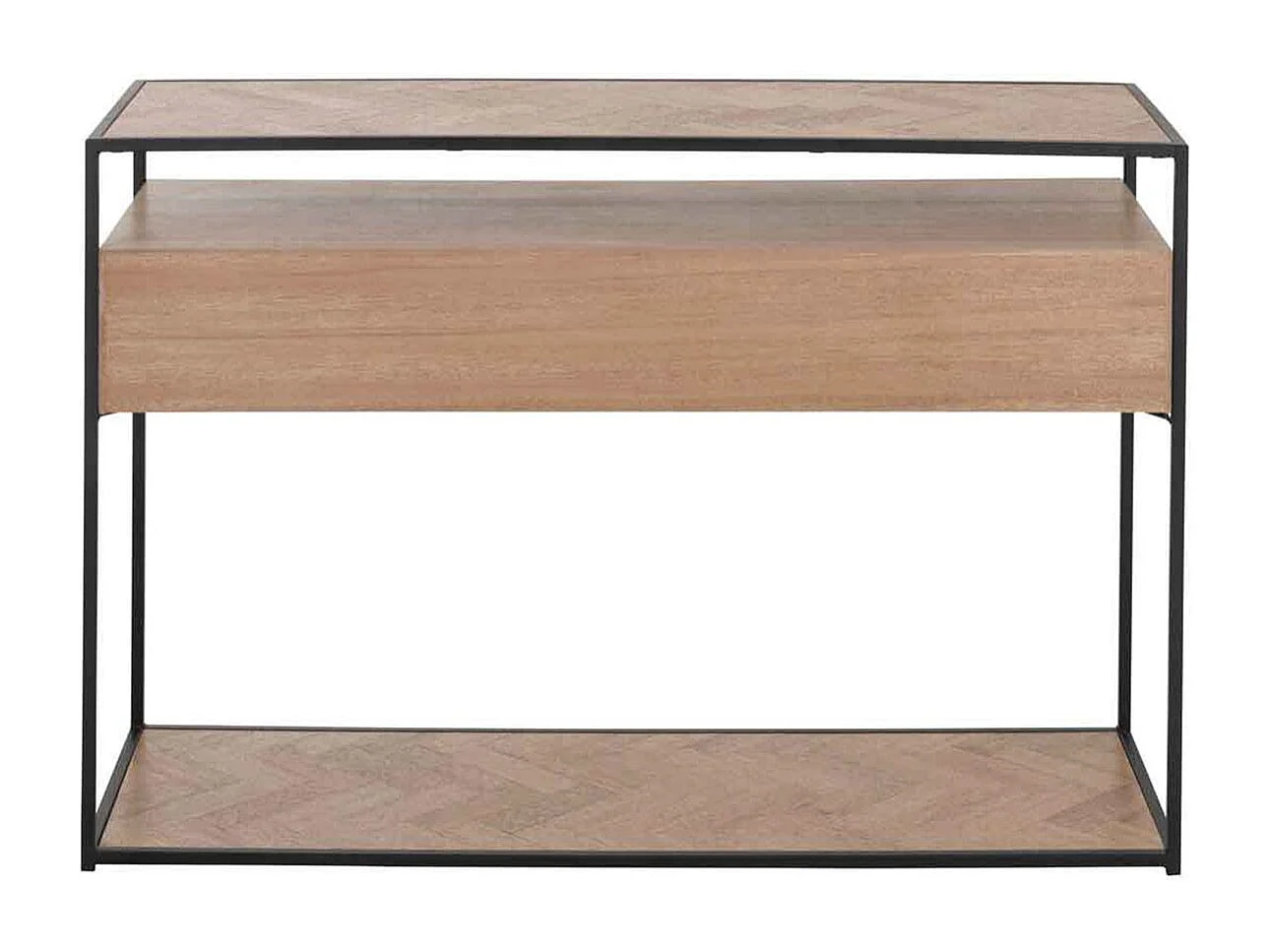 Consola Billy en zigzag de madera clara 2 cajones L 120 cm