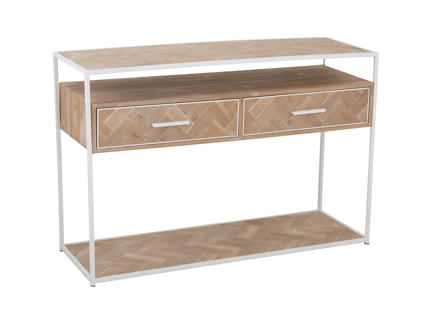 Consola 2 cajones en madera natural Aladin L 120 cm