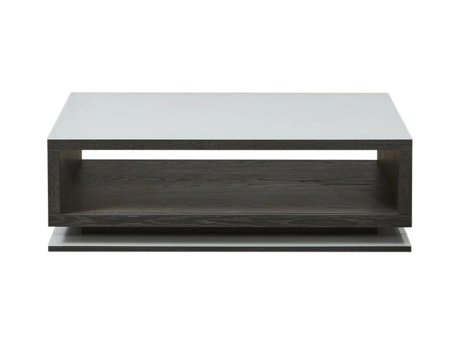Table Basse Design "Pollard" 120cm Gris & Blanc