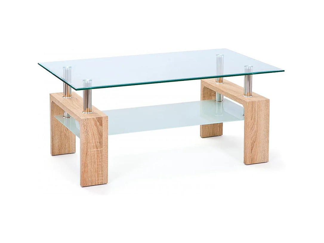 Table Basse en Verre "Leny" 100cm Naturel