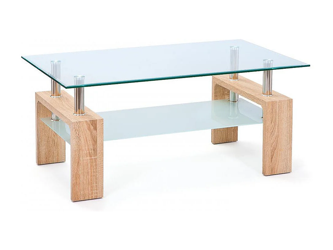 Table Basse en Verre "Leny" 100cm Naturel