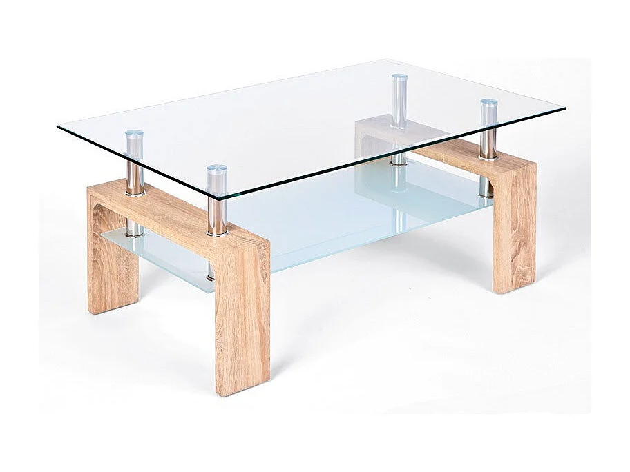 Table Basse en Verre "Leny" 100cm Naturel
