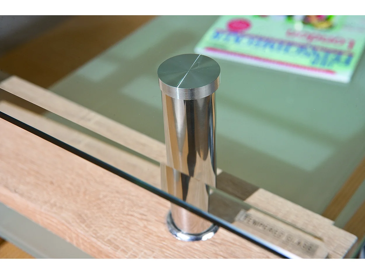 Table Basse en Verre "Leny" 100cm Naturel