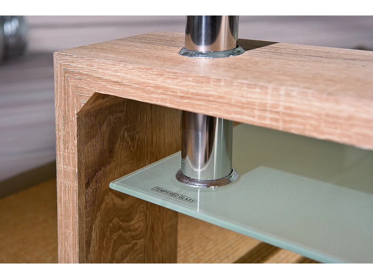 Table Basse en Verre "Leny" 100cm Naturel